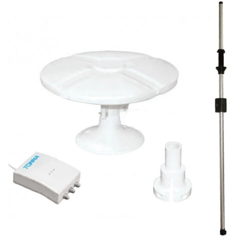 Antenne TNT omnidirectionnelle 40dB – Amplificateur faible bruit – Longueur mât 160 cm – Résistante aux intempéries – Pour camping-car et caravane – Antarion