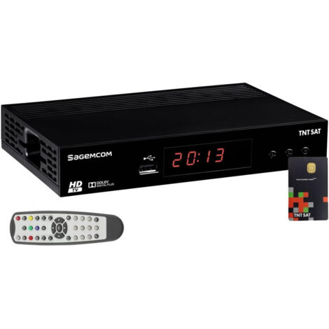 Décodeur HD TNT SAT Astra – Réception des chaînes gratuites – Sortie HDMI et Péritel – Installation rapide avec carte TNTSAT incluse – Sagemcom