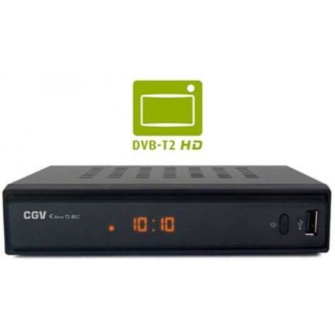 Récepteur Enregistreur Décodeur TNT HD Double Tuner CGV Etimo 2T-c + Câble HDMI 4K - Chaînes de la TNT Française & Allemande