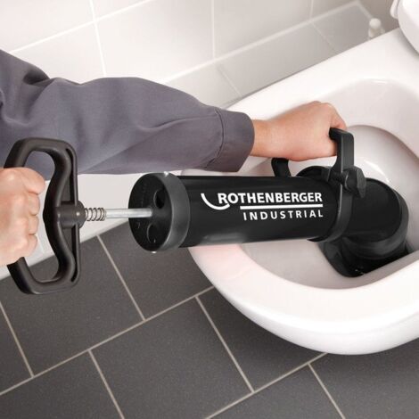 Déboucheur de canalisation haute pression à main – 2 embouts pour toilettes, éviers, baignoires – Conception robuste en plastique dur – M-E