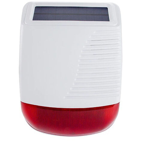 Sirène Extérieure Solaire Sans Fil 433MHz PE-520 - Flash lumineux stroboscopique, Etanche, Pour Système d'Alarme de Sécurité Domestique Intelligent