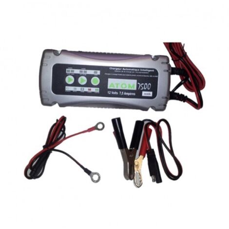 Chargeur Automatique Intelligent ACEDIS Atom 7500 - 12V 7.5A, pour batteries plomb étanche GEL AGM stationnaires (1/2)