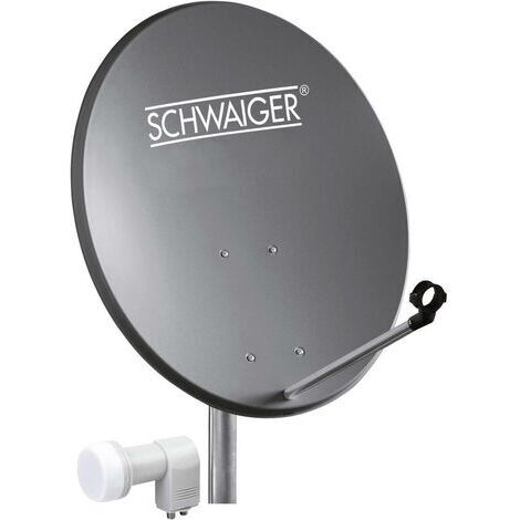Système SAT sans récepteur SPI5501SET2 – Antenne parabolique 550x620mm – LNB Twin pour 2 abonnés – Réception Eutelsat et Astra – Schwaiger