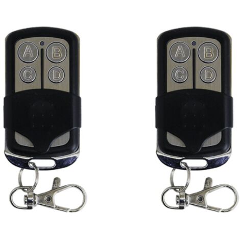 Télécommande universelle 4 canaux 433 Mhz – Lot de 2 – Compatible avec toutes marques de portail – Apprenant et duplicable – Hdme