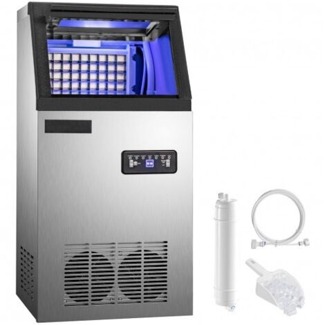 Machine à Glaçons 220V Capable de Produire 68kg par 24 heures Machine à Glace Commerciale Pour Cafés Maisons Restaurants Bars Hôtels