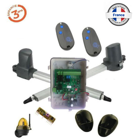 Kit de motorisation à 2 battants, double vantaux EA B370 - 2 vérins télescopiques pour portail battant 5m x 500kg Max (1/5)