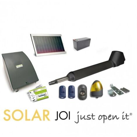 Kit de motorisation solaire pour portail battant jusqu'à 2,6m – Charge max 250kg – Télécommandes et accessoires inclus – ME (1/5)
