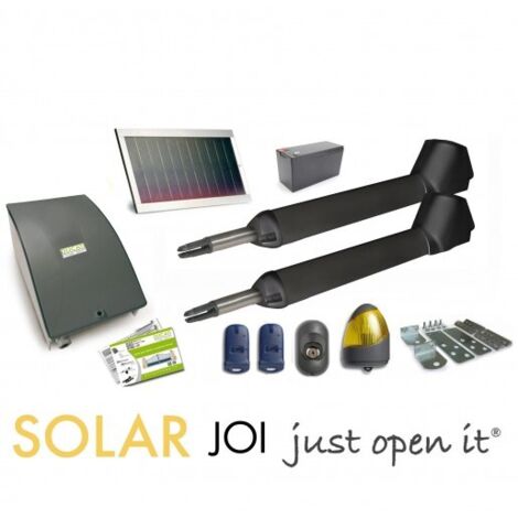 Kit de motorisation de portail solaire – Automatisme pour portails battants jusqu'à 5,2m – Charge maximale 500kg – Fonctionnement autonome