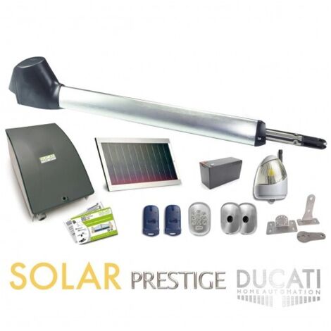 Kit Motorisation Portail Solaire Ducati Home Automation EVO 748 T SOLAR MONO - Pour portail à 1 vantail battant maxi 5 m 400 kg (1/5)