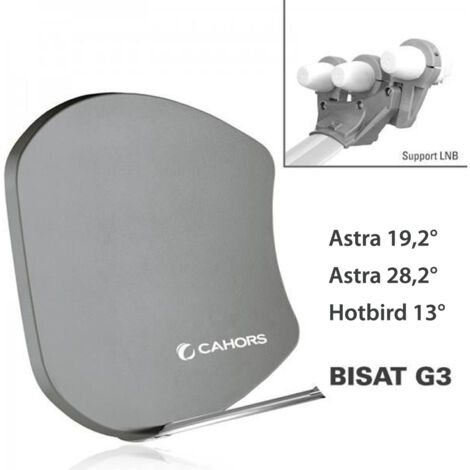 Antenne Multisatellite Cahors SMC Bisat 3 sorties + 3 LNB - Astra 19,2°, Astra 28,2°, Hotbird 13° (1/2)