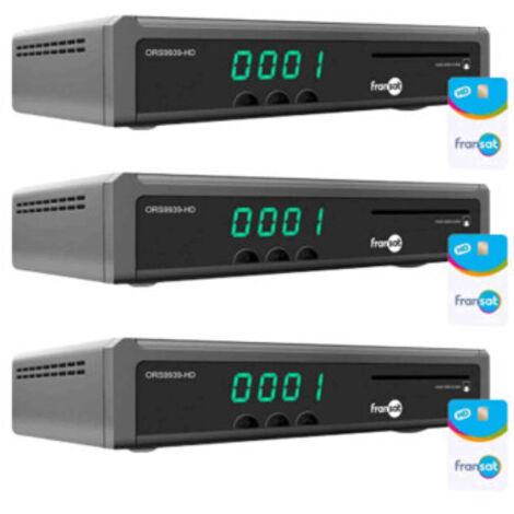 PACK OPTEX 3X ORS9939HD Récepteur TV Satellite HD enregistreur USB + Carte Fransat (Satellite Eutelsat)