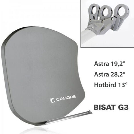 Antenne Parabole Multisatellite - Cahors SMC Bisat - 3 sorties sans LNB, Gain 37,5 dB, Astra 19,2°, Astra 28,2°, Hotbird 13° (1/2)