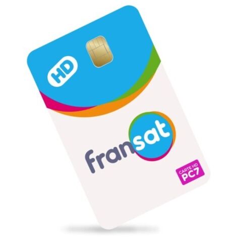 Carte de remplacement Fransat HD PC7 – Accès chaînes HD EUTELSAT 5W – Valable 4 ans – Couleur bleu, blanc