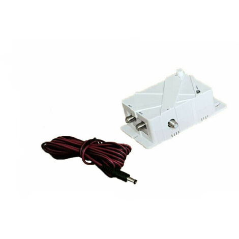 Amplificateur TV 30dB 12/24V – 1 entrée 2 sorties – Contrôle de gain 5-20dB – Pour antennes TNT omnidirectionnelles – Installation facile – M-E