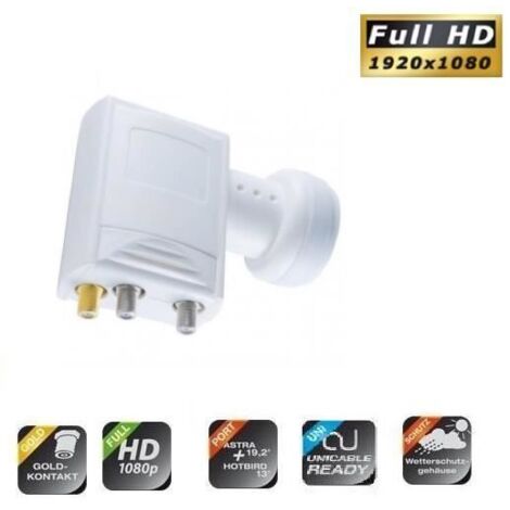 GOLDEN LNB QUAD Universel 0,1dB Tête parabole satellite Full HD 4K Astra Eutelsat - TV