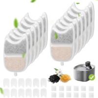 Katzenbrunnenfilter, 12er-Pack Katzentrinkbrunnenfilter und 24 Schaumstofffilter, Ersatzfilter mit Harz und Aktivkohle für 4 l kabellosen Katzentrinkbrunnen mit Bewegungssensor