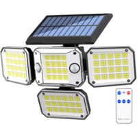 Solar-Wandleuchte für den Außenbereich mit Bewegungsmelder: 296 LEDs, Solar-Wandleuchte für den Außenbereich, 3500 lm, 7000 K, 3 Beleuchtungsmodi, IP65, wasserdicht, Solar-Wandleuchte für den Außenber