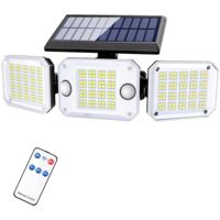 Solarleuchte Außen Bewegungsmelder, 6000mAh 1200LM Solarleuchte Außen mit Fernbedienung, 4 Modi 270° Weitwinkel Solar Außenbeleuchtung, Wasserdicht IP65