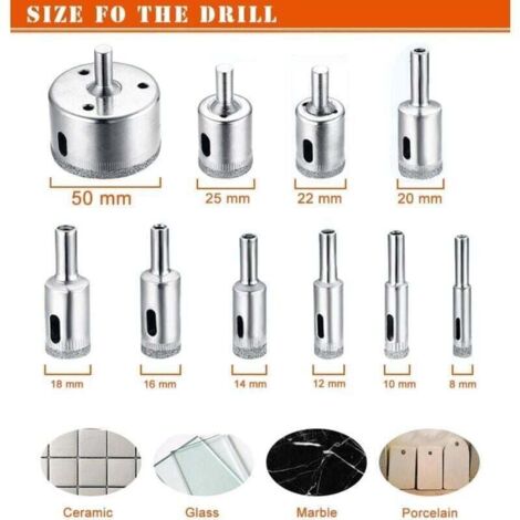 Bohrer-Set 10-teilig Für Glas, Jade Und Bernstein – 0,8 Bis 2,5 Mm, Mit 2,35 Mm Schaft, Präzise Diamantbohrer Für Schmuck & DIY