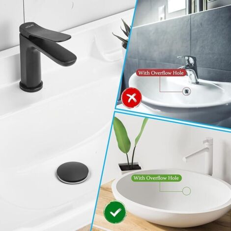 Badezimmer-Wasserhahn Gold Gebürstet & Schwarz – Wasserfall-Auslauf, Messing, Mit Pop-Up Ablauf