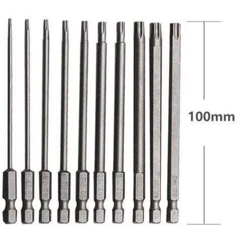 Schrauber Bit Set,langer Schraubendreher Bit Set,10 x Bitsatz Lang Magnetisch 70mm Bitset,1/4 Sechskantschaft Schlagschrauber Bits für Bohrhammer, Bohrmaschine, Elektroschrauber