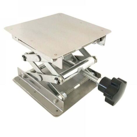 Edelstahl Labor Hebebühne 300x300 Mm – Manuelle Höhenverstellbare Plattform 90-460 Mm, Traglast 25 Kg