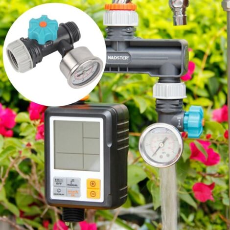 Produktbild von G3/4" Wasser-Druckregelventil Mit Manometer – Einstellbar, Für Gartenbewässerung & Gewächshaus