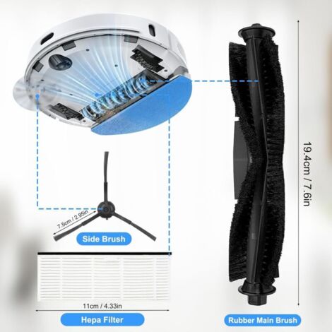 Kit Di Accessori For Aspirapolvere Compatibile Con Laresar L6 Pro Aspirapolvere Robot Compatibile Con Ultenic T10, Panni For Scopa, Sacchetti For La Polvere, Spazzola Laterale, Filtro ( Size : B