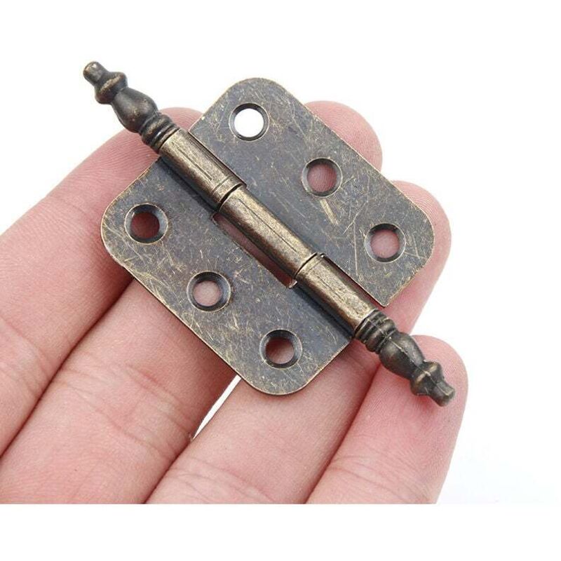 SCATOLE IN LEGNO Vintage Cerniere Per Porta Cerniere Ufficio Design Retrò Con Viti EUR 6,16 - Foto 4