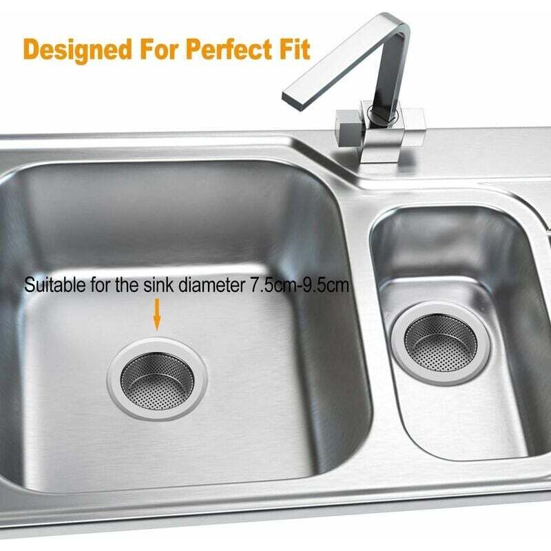 4 pezzi colino per lavello da cucina, universale anti-intasamento in acciaio inox e tappo combinato, lavello da cucina con ampio bordo largo 11,4 cm di diametro