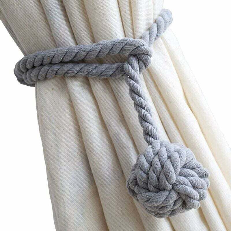 Fenghuangwu Confezione 4 Fermatenda In Corda Fatti A Mano, Colore Verde Misto, Lunghezza 50 Cm, In Poliestere, Per Decorazione Casa - 3