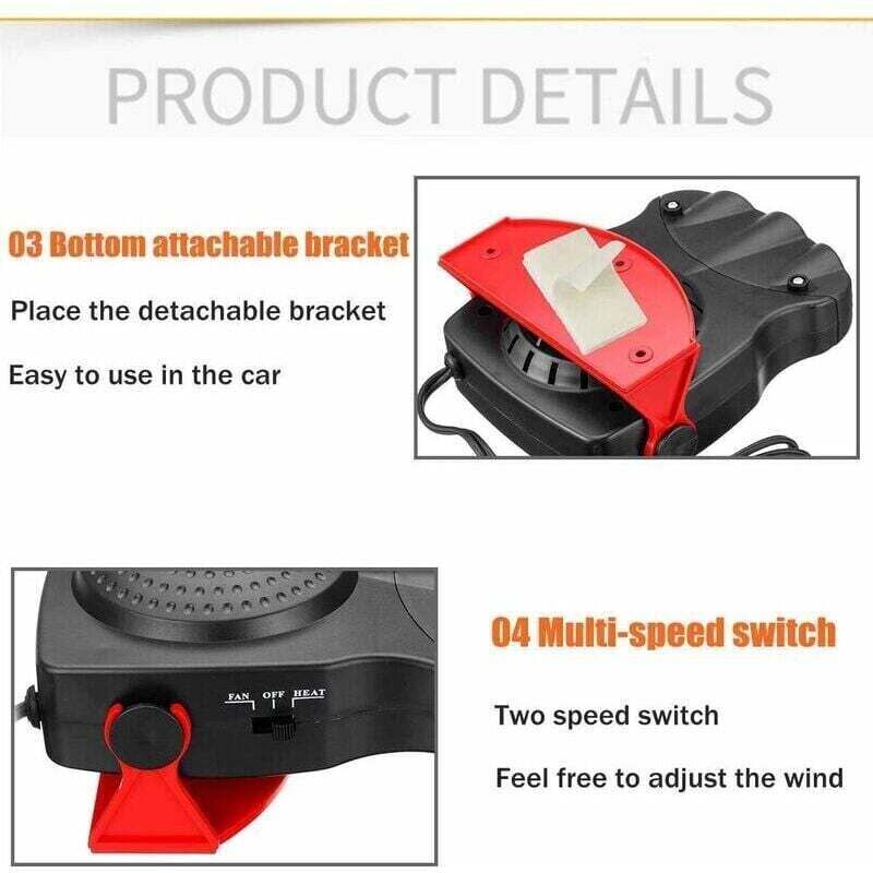 Riscaldatore Auto 12V 150W - 2 In 1 Riscaldamento/Raffreddamento, Sbrinatore, Spina Accendisigari