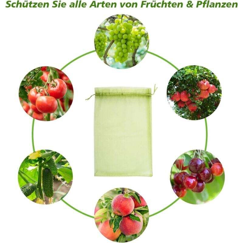 6 Reti Protettive Per Piante Da Giardino 1,2x1,4m Con Coulisse - Proteggi Frutta E Verdura Da Uccelli E Insetti
