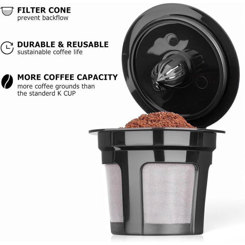 Keurig K-Cup Ricaricabili Set 6 Capsule Riutilizzabili K-Cup Per Keurig - Ricaricabili, Acciaio Inox, Eco-Friendly Filtri Caffè Acciaio - Foto 6