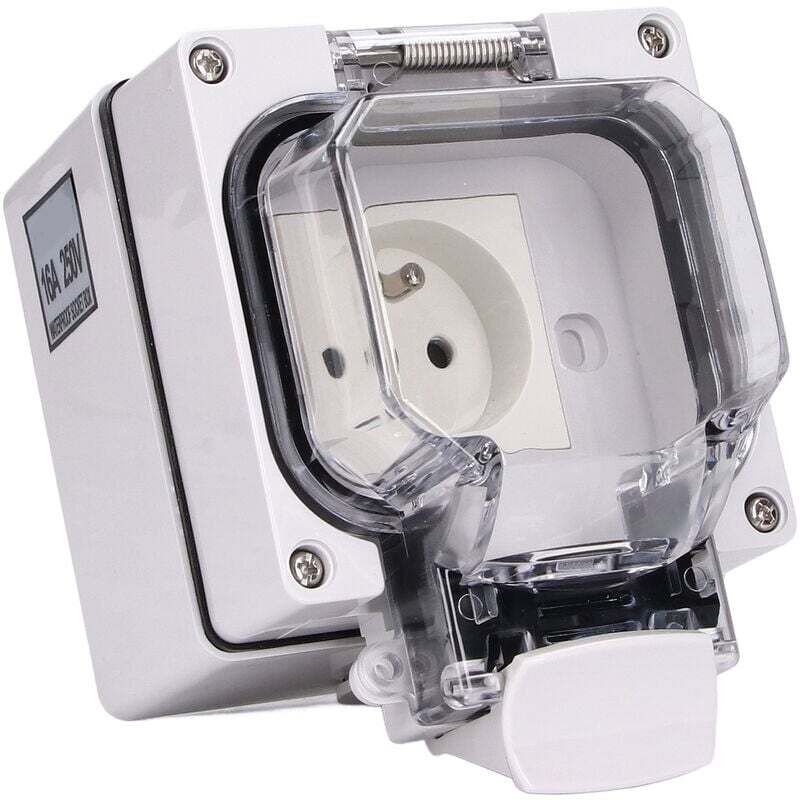 Va et vient + prise 16A 2P+T étanche IP55 - Gris - Orok - Zenitech