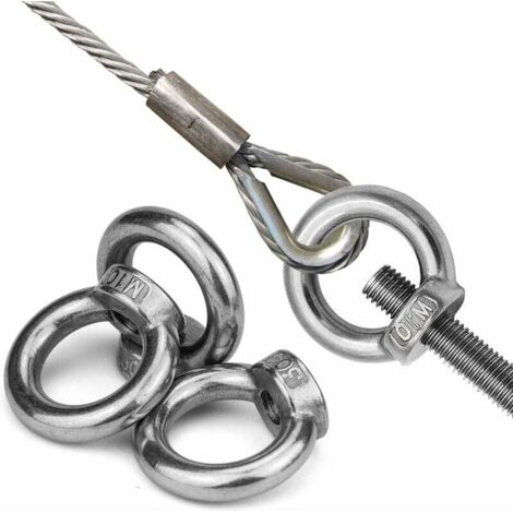 M8 Bullone a Occhiello di Sospensione 1 pezzo di Keple - Bullone a Dado Femmina da Appendere, Bullone a Occhiello di Sollevamento, Occhielli a Vite in Acciaio per Giardino, Ganci