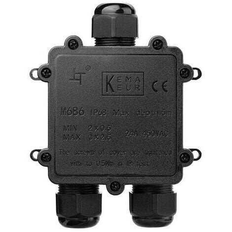 Boîte De Jonction étanche IP68 (2 Voies) Pour Câble Coaxial - Filetage M20 - Lot De 2 Pièces - NEUF