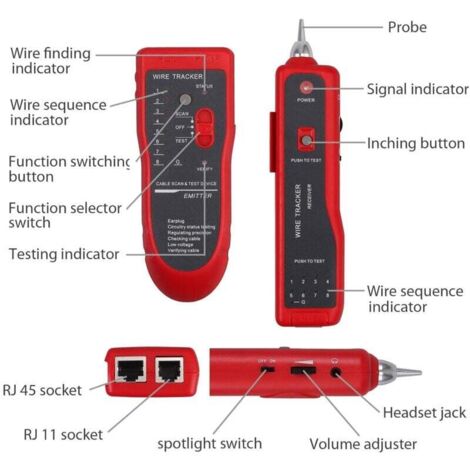 Cercacavi Tester di rete Findr Traker Generatore per ricerca cavi