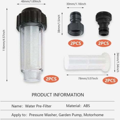 Prefiltro Per Acqua Da 1/2” Con Inserto Lavabile – Per Pompe Da Giardino E Impianti Domestici, Portata 2500 L/h