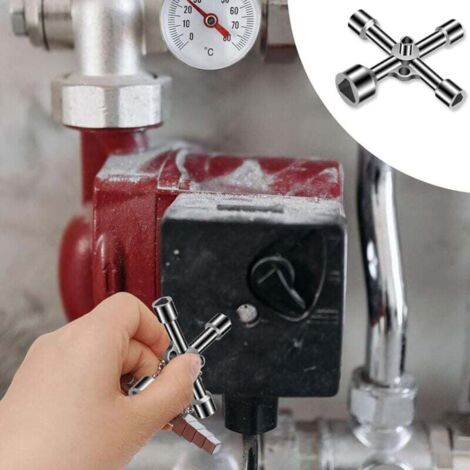 Chiave Triangolo 4 Vie 5 Misure 7-18 Mm | Lega Di Zinco Per Contatori Gas Acqua E Armadi Elettrici