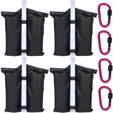 Lot De 4 Sacs De Sable Lestage Gazebo 25 Kg - Poids Lourds Pour Tonnelle, Tente Pop-Up, Parasol Jardin - Oxford 800D Noir
