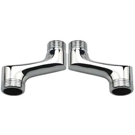 Gomito A Parete Per Doccia In Ottone Nero – Raccordo Rotondo G1/2, Universale, 4,5 Cm