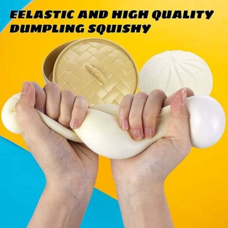 Pack De 4 Pelotas Anti-estrés Dumpling – Squishy De Baozi Con Brillantina, Juguetes Sensoriales Suaves Y Elásticos Para Aliviar La Ansiedad En Casa, Oficina O Viajes
