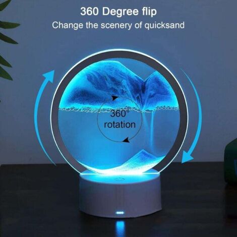 FACULX Quadro Di Sabbia Mobile 3D Con Luce LED - Lampada Da Tavolo Deep Sea, USB O Batteria, Decorazione