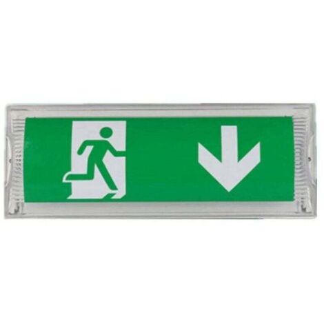 Lampada LED IP65 con Luce di Emergenza, 4 Spiktogrammi di Uscita, Segnale Illuminato con Batteria, 3 Ore, Ideale per Illuminazione di Sicurezza