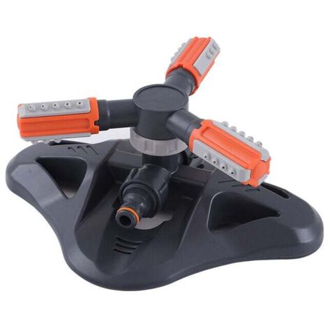 Irrigatore d'acqua per prato e giardino, irrigatore automatico con 3 bracci regolabili, sistema di irrigazione rotante a 360 gradi per innaffiare piante, fiori, verdure (C