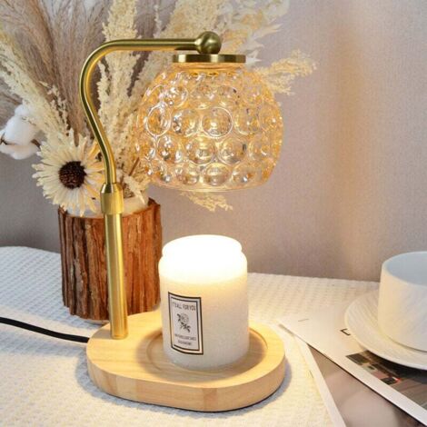Victop Scalda Candela Profumata Con Timer 2H/4H/8H E Dimmer - Candle Warmer Elettrica Regolabile in Altezza - Lampada Vintage in Vetro per Casa e Camera da Letto