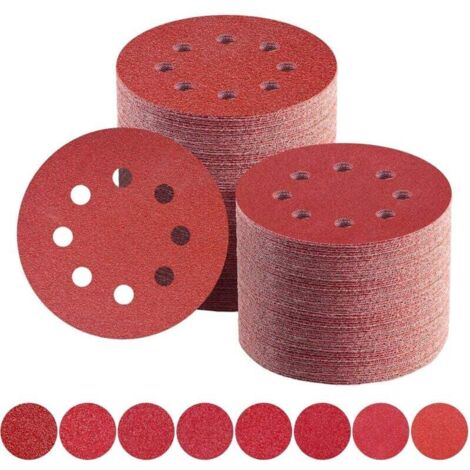150 Pezzi 125mm Dischi Abrasivi - Grana 60-600, 8 Fori, Per Lucidatura E Finitura 71812318