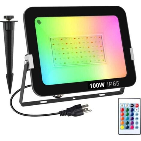 Faro LED RGB 100W Impermeabile IP67 16 colori & 4 modalità Faretto LED