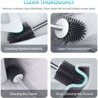 Hamitor Scopino Wc Silicone: Scopino Bagno Wc Silicone Morbido, Set Porta Scopino Bagno Wc Drenabile Ventilato Ad Asciugatura Rapida - Maniglia Per Appendere, Nessuna Foratura Richiesta, Bianco